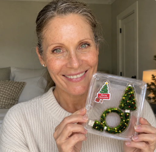 Scarlett Harris holding her HollyDream projector